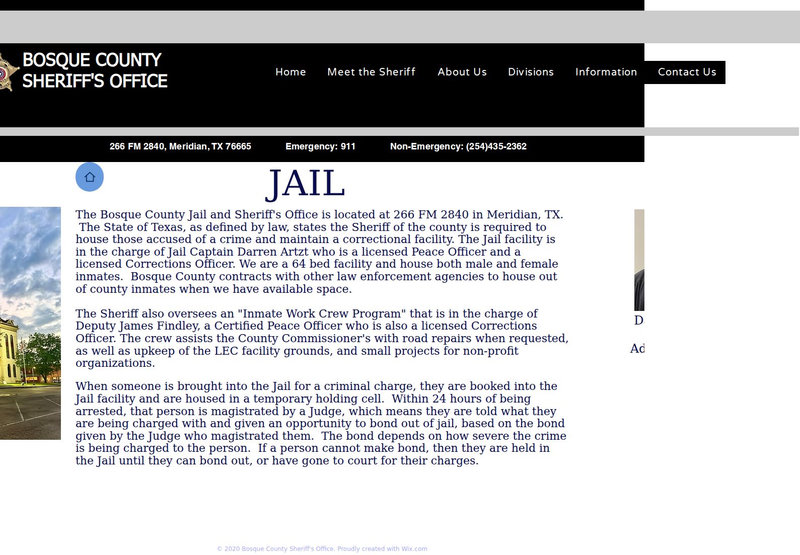 Bosque County arrest history jail and booking overview