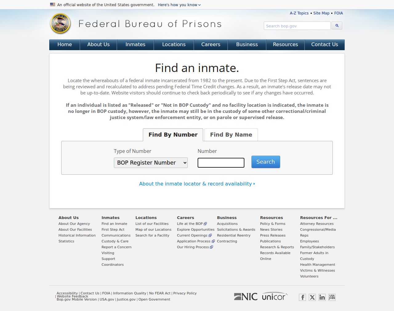 Federal Bureau of Prisons locator for a Bosque County criminal case